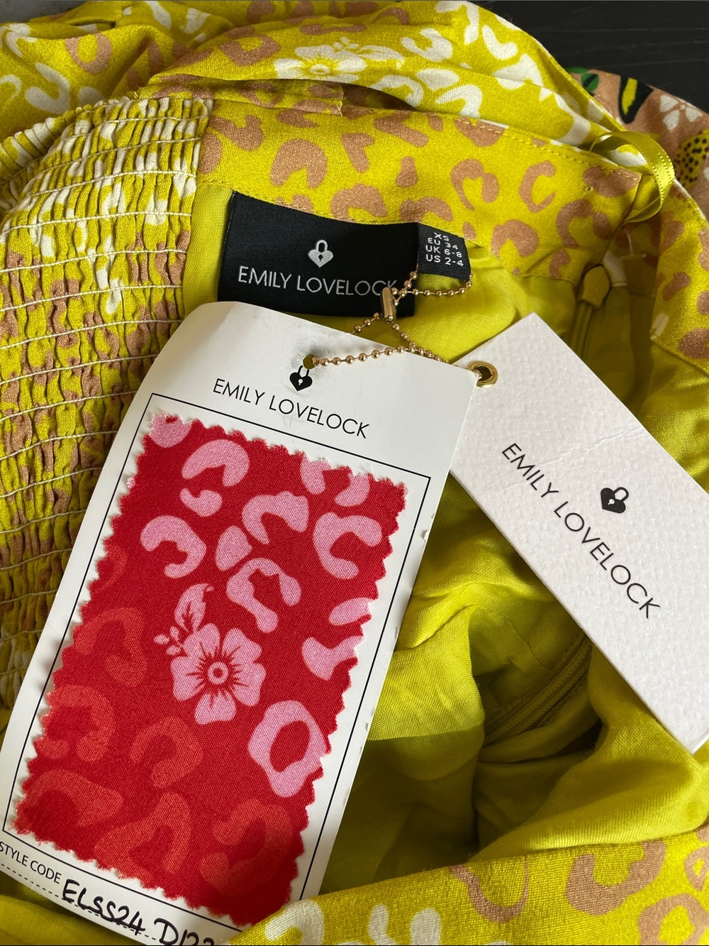 Sunny Yellow Leopard-Print Tie-Shoulder Maxi Dress - Picture 13 of 15